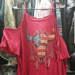 Bullhead cold shoulder top